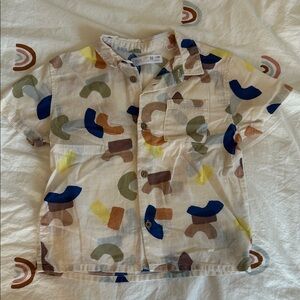 Zara Kids Patterned Short Sleeve button down
